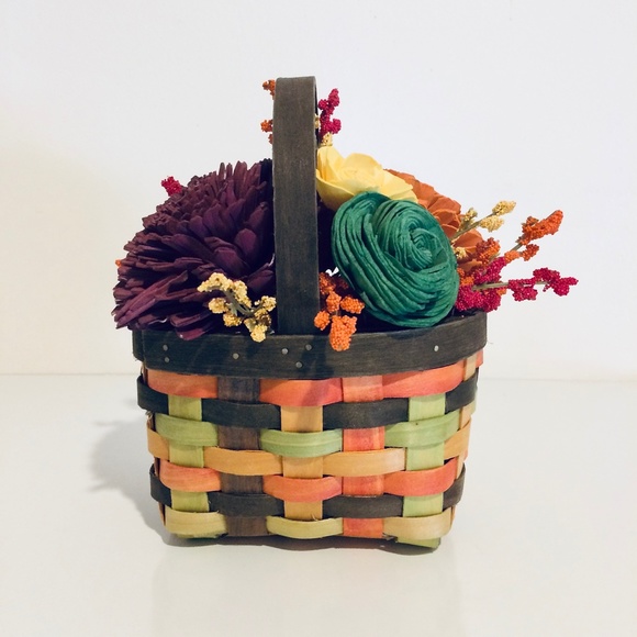 Autumn Sola Wood Flower Basket Decor Halloween - Picture 5 of 8